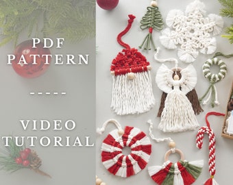 Xmas Ornament Pattern, Macrame Ornament, Ornament Instuction , Eco-Friendly Gift, Winter Project, Craft Night, Make Your Own P65