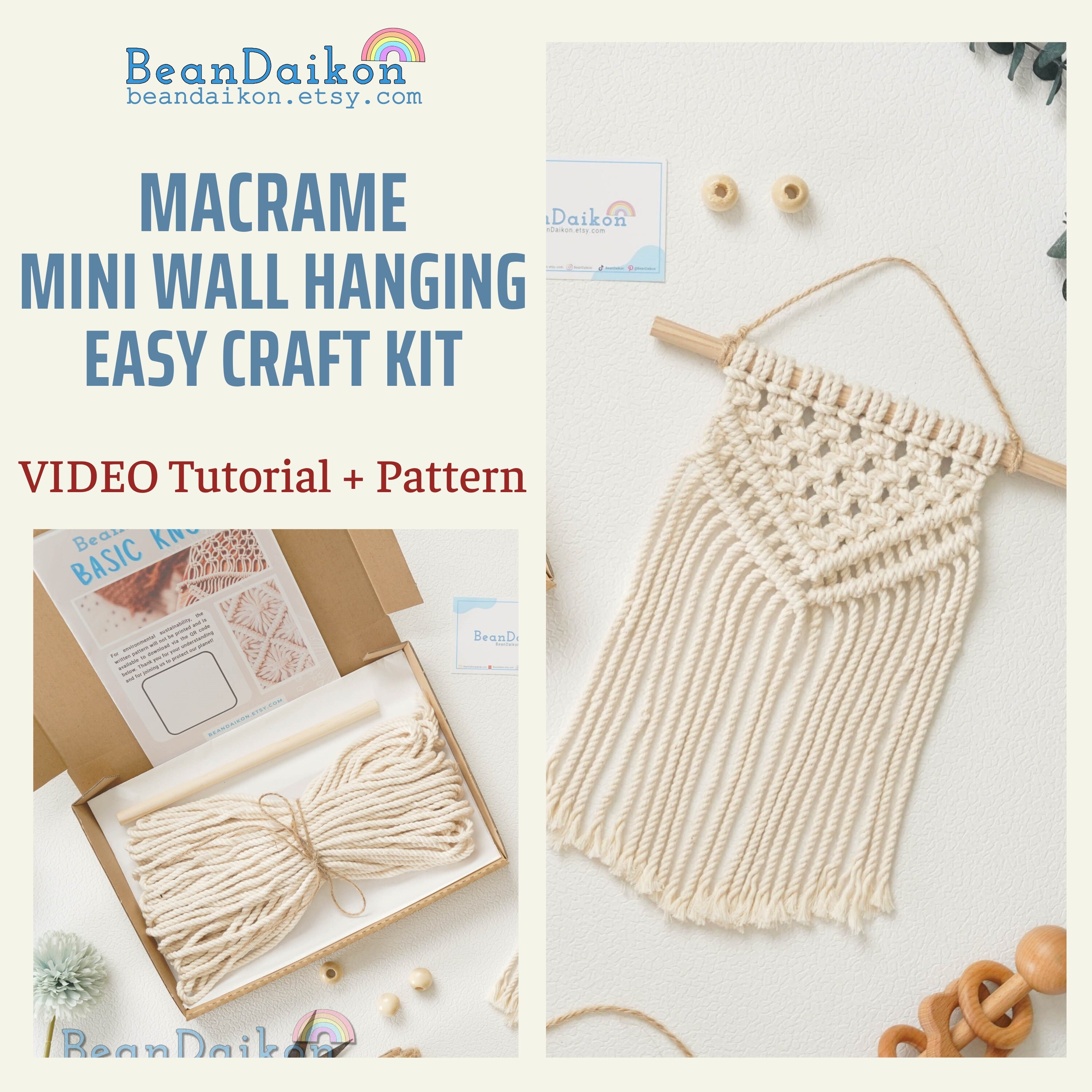 Macrame Do It Yourself Kit Wall Hanging Woven Tapestry Home Decor DIY  Scandi - Helia Beer Co