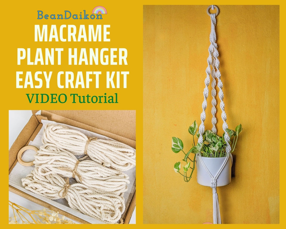 Large Plant Hanger DIY Kit 12 Colors DIY Macrame Kit DIY | Etsy