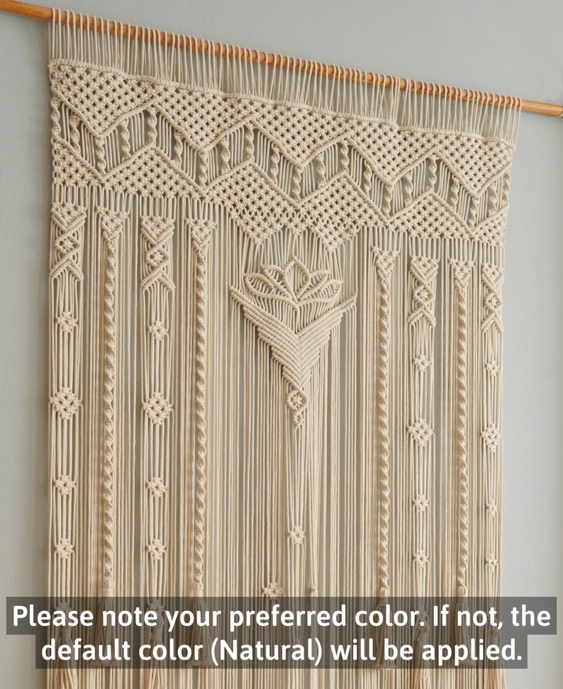 Macrame Curtain, Room Decor Aesthetic, Macrame Door Curtain, Bedroom Wall Decor, Room Divider Curtain, Fiber Wall Hanging, Home Decor C17 image 3