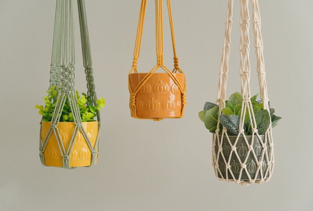 Plant Hanger Indoor, Large Pot Holder, No Fringe Plant Hanging, Pothos Plant Hanger, Herb Garden