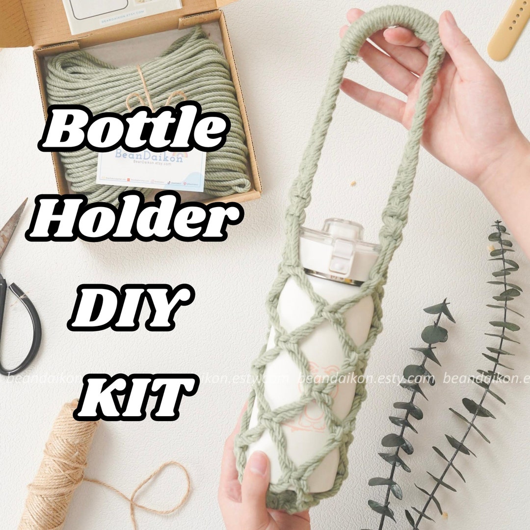 Diy Bottle Holder Kit, Teacher Gift, Handmade Bag, Festival Accessories, Water Bottle Holder