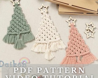 Macrame Pattern Christmas Tree PDF Download, Boho Christmas Decor, Boho Diy Craft, Neutral Xmas, Boho Nursery Decor, Pattern Download P19