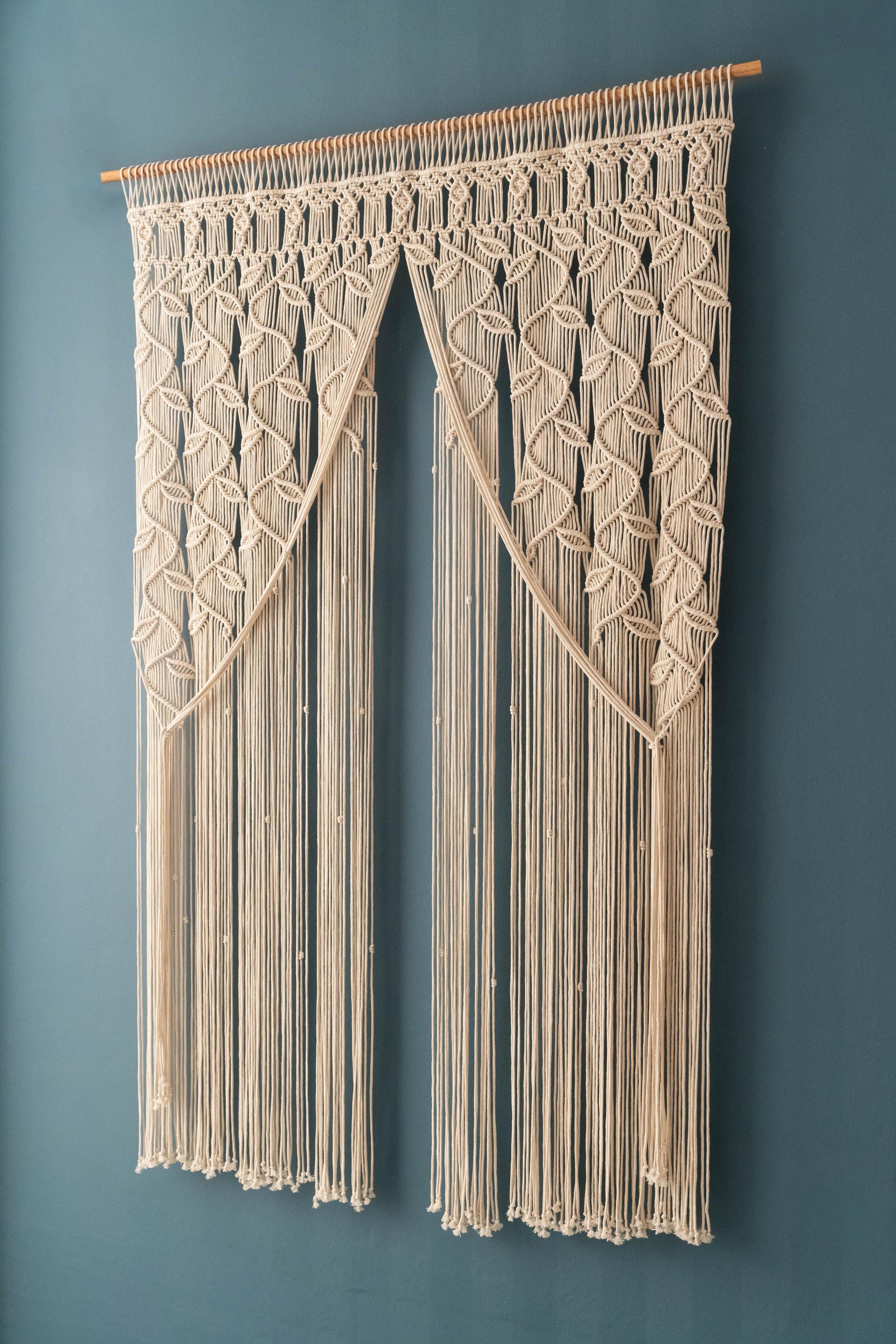 Window Macrame Patterns Macrame Curtain for Window Farmhouse Home Decor Bohemian Tapestry C01 ...