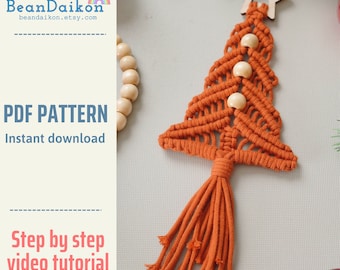 Christmas Tree Pattern, For Women For Teens, Macrame Instructions, Holiday Pattern, Mom Christmas Gift, Mantle Decor, Boho Wall Hanging P63