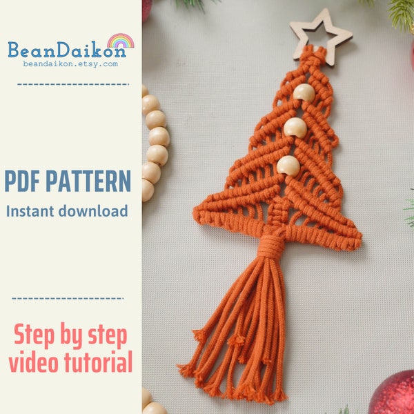 Christmas Tree Pattern, For Women For Teens, Macrame Instructions, Holiday Pattern, Mom Christmas Gift, Mantle Decor, Boho Wall Hanging P63