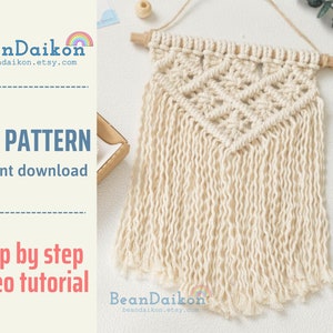 Pattern Macrame PDF, Wall Macrame, Easy Pattern, Macrame Beginner Kit, Yarn Wall Hanging, Macramé DIY, Boho Nursery Decor, Xmas Gift P42 image 1