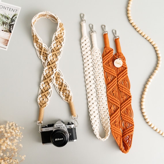 Macrame Camera Strap, Camera Accessories, Gift For Him, Bag Strap, Unique Gifts, Camera Holder, Boho Strap, Camera Lover Gift H29