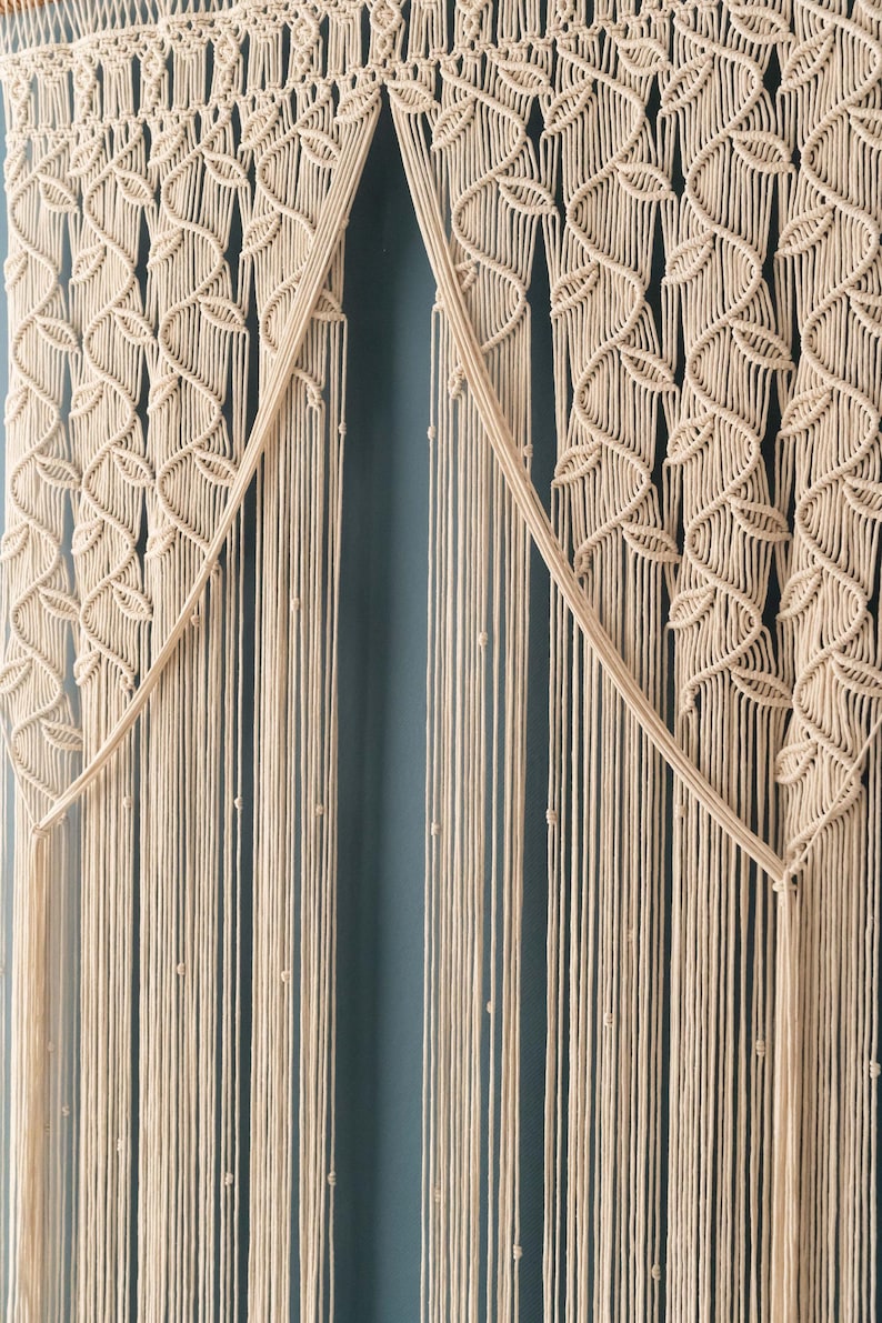 Window Macrame Patterns Macrame Curtain for Window Farmhouse Home Decor Bohemian Tapestry C01 ...