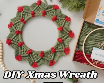 Diy Christmas Wreath, Macrame Kits, Advent Activity, Diy Home Decor, Girls Night, Macrame Wreath, Diy Wall Hanging, Craft Kits For Women K56