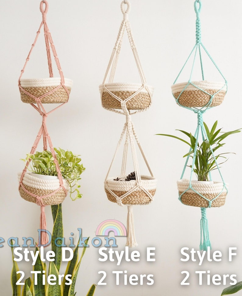 Macrame Plant Hanger, Boho Plant Holder, Ceiling Plant Hanger, Modern Macrame, Plant Hanger Indoor, Plant Hanger Macrame, Plant Mom Gift H13 image 5