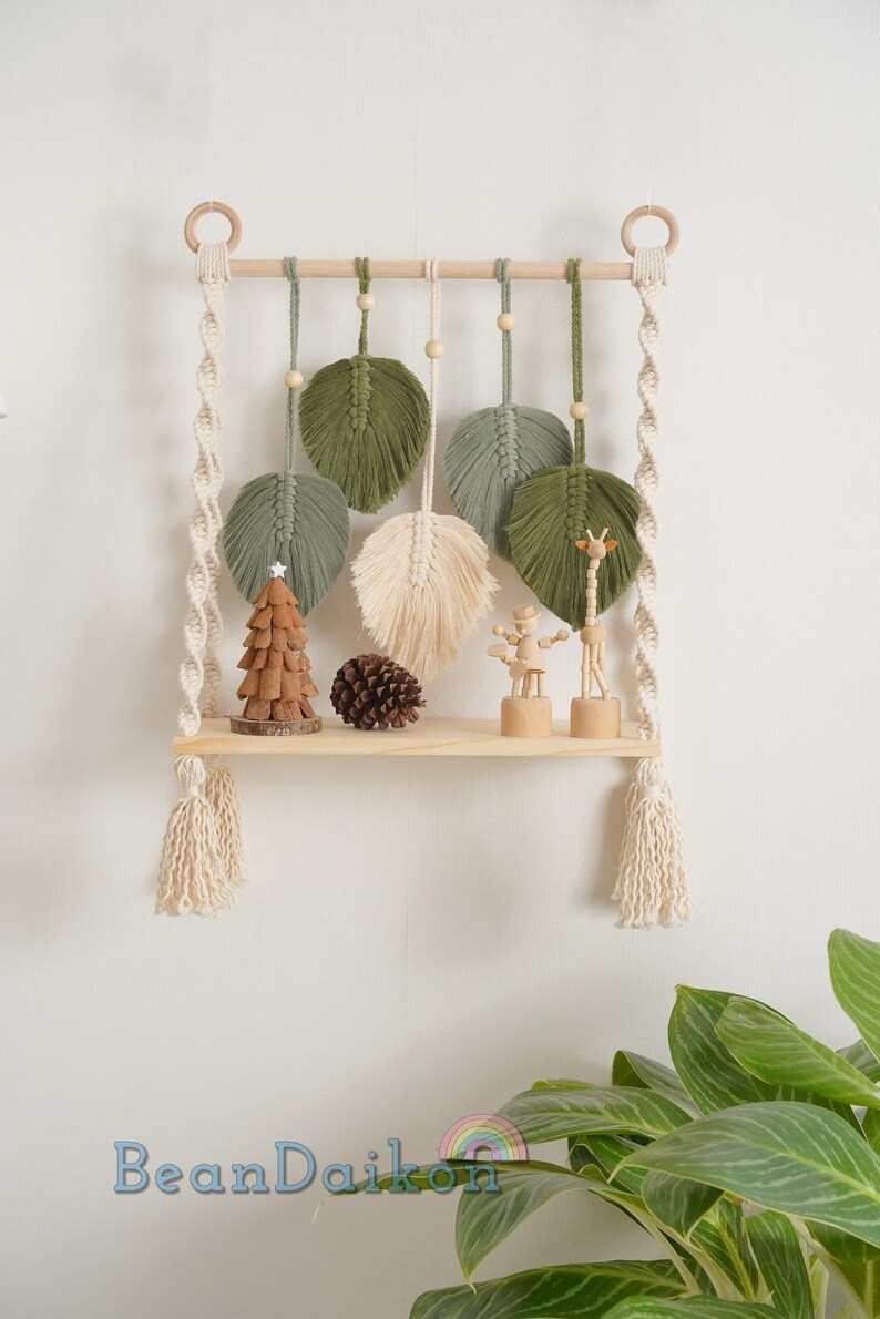Boho Hanging Shelf Macrame Wall Shelf Farmhouse Decor Etsy