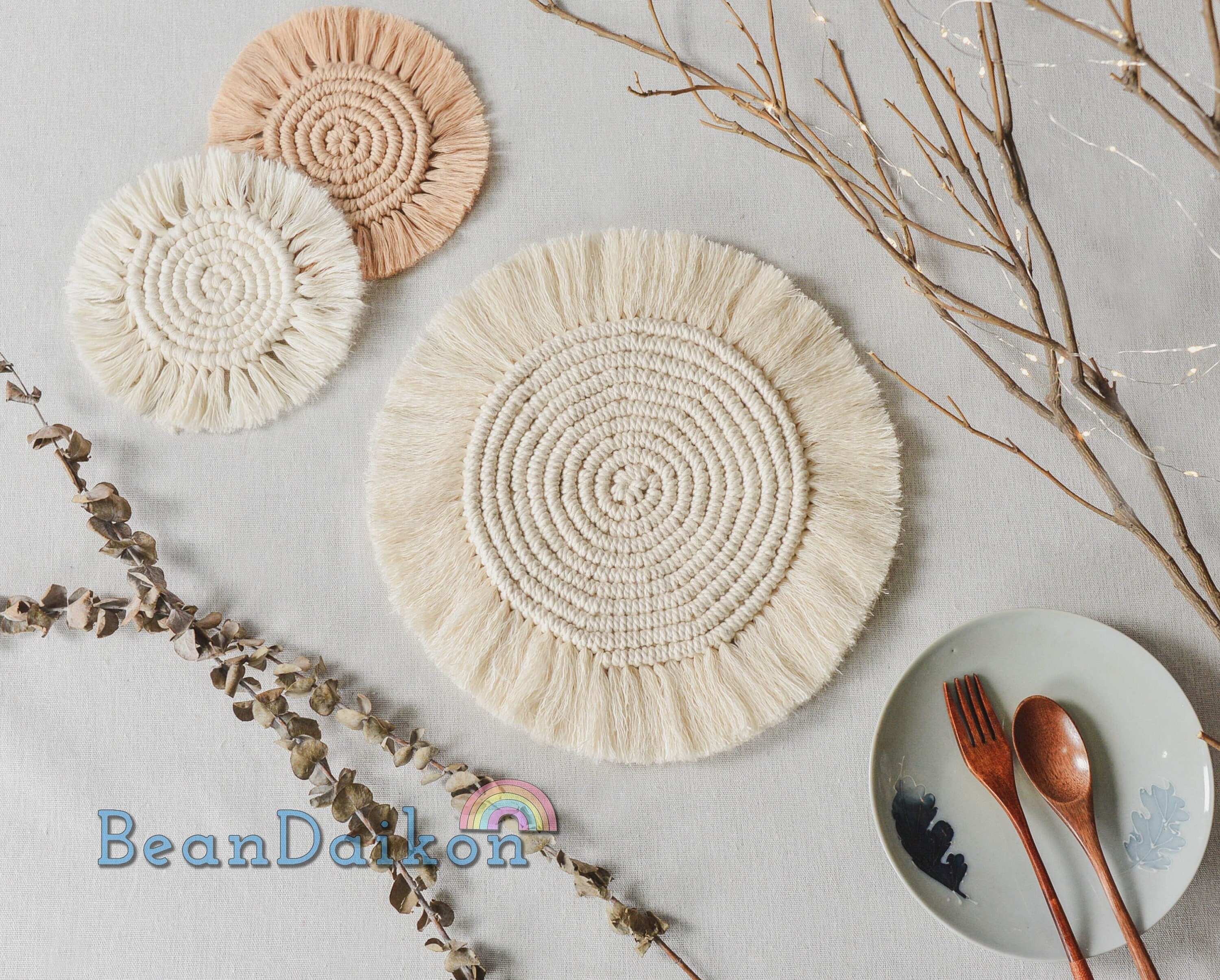 Boho Placemats More Colors Placemats Sets Macrame Placemat Etsy