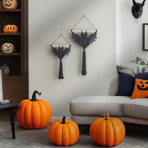 Macrame Gothic Bat, Dark Wall Art, Bat Ornaments, Macrame Gift, Gothic Decoration, Goth Aesthetic, Boho Bedroom, Bat Decorations V12 image 8