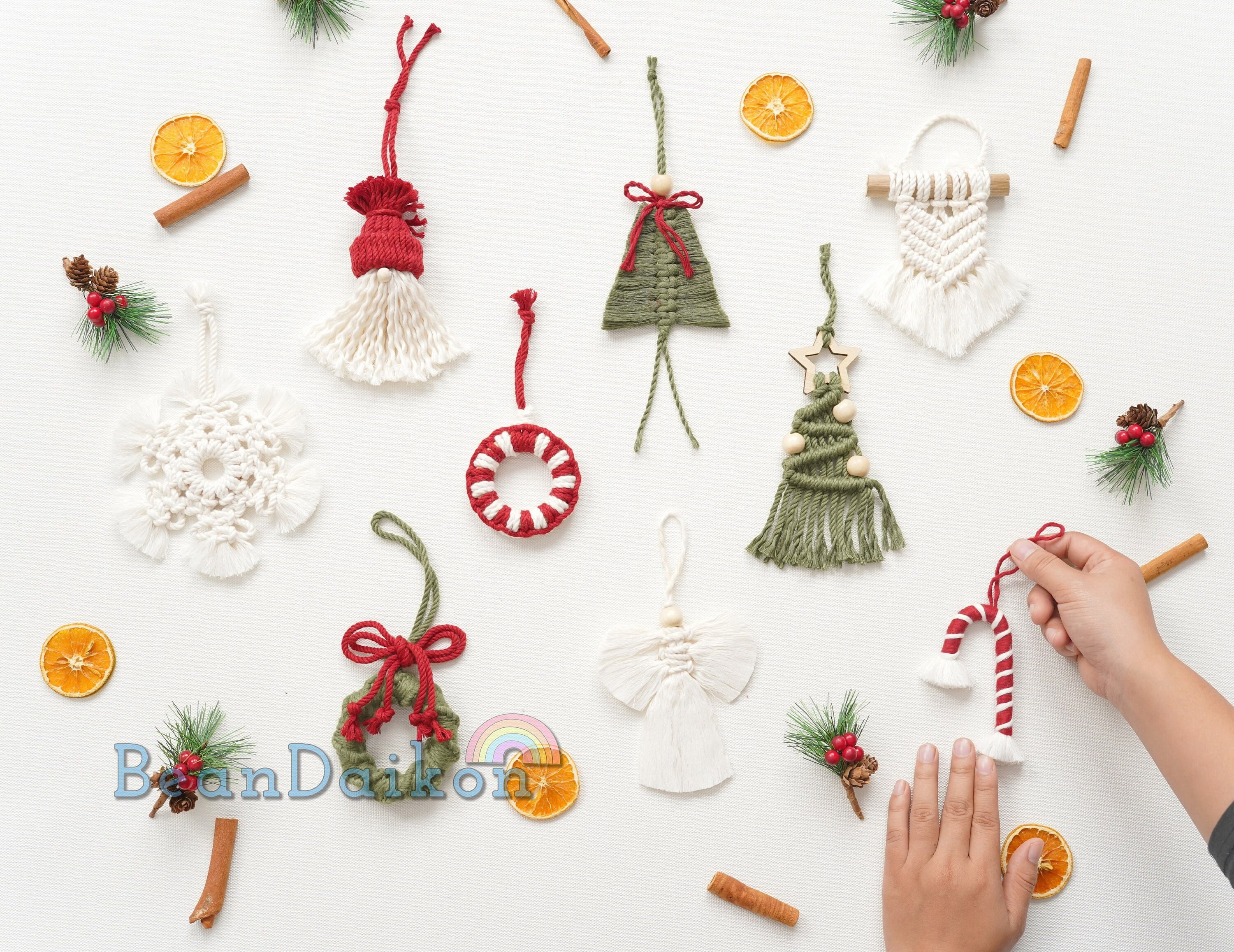 Macrame Juego De Adornos De Navidad Decoración De Navidad - Etsy México Macrame Juego De Adornos De Navidad Decoración De Navidad - Etsy México