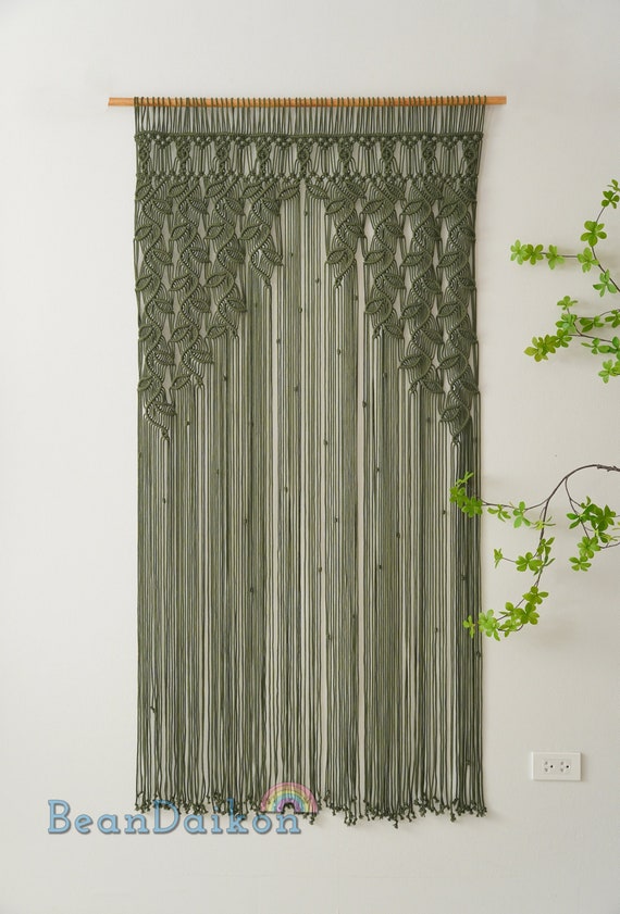Macrame Curtain, Woodland Decor, Tapestry Curtain, Macrame Mural, Oversized Wall Art, Realtor Closing Gift, Door Valance, New Home Gift C01