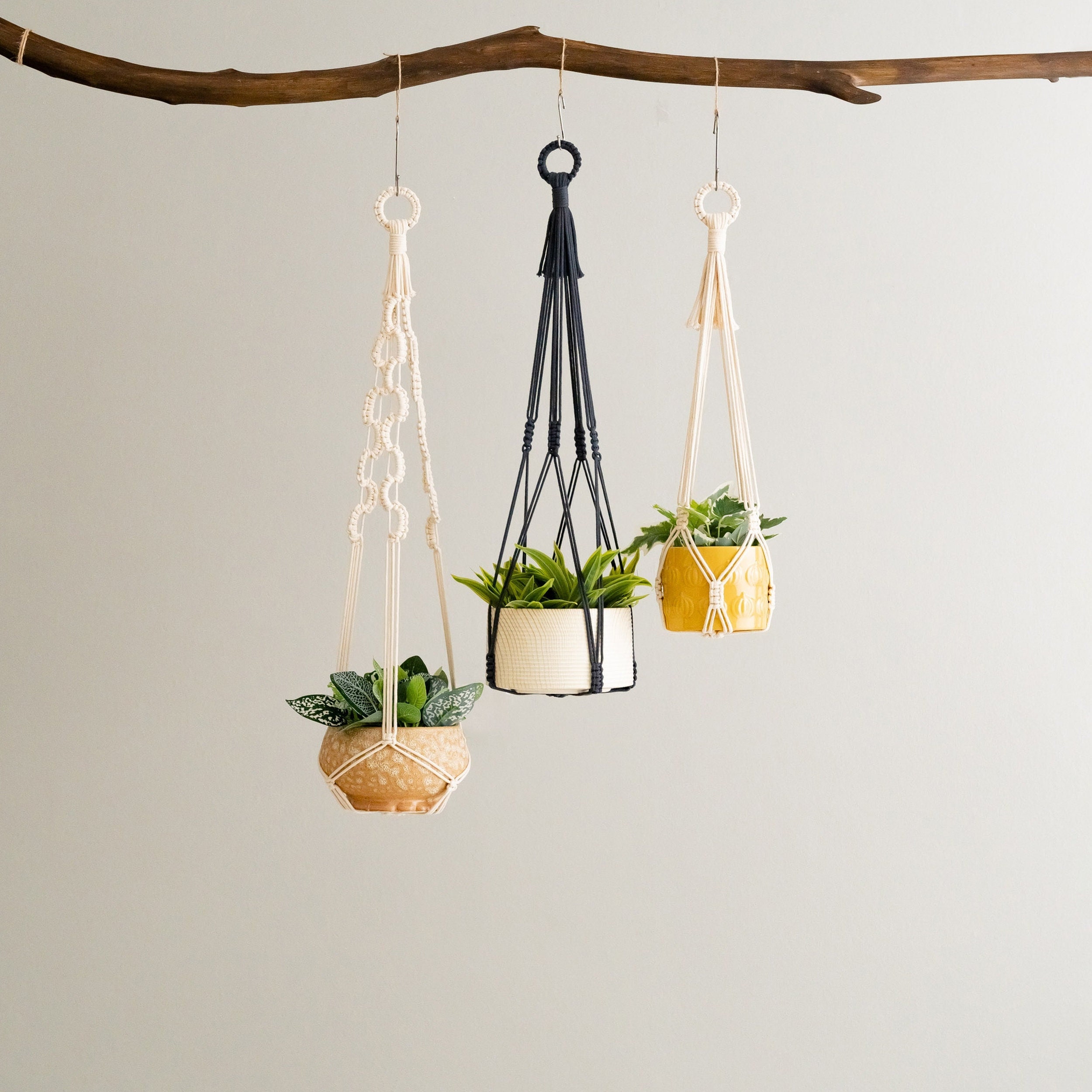 Wambere Suspension De Fleurs En Macramé - 60 Cm - Décoration Bohème