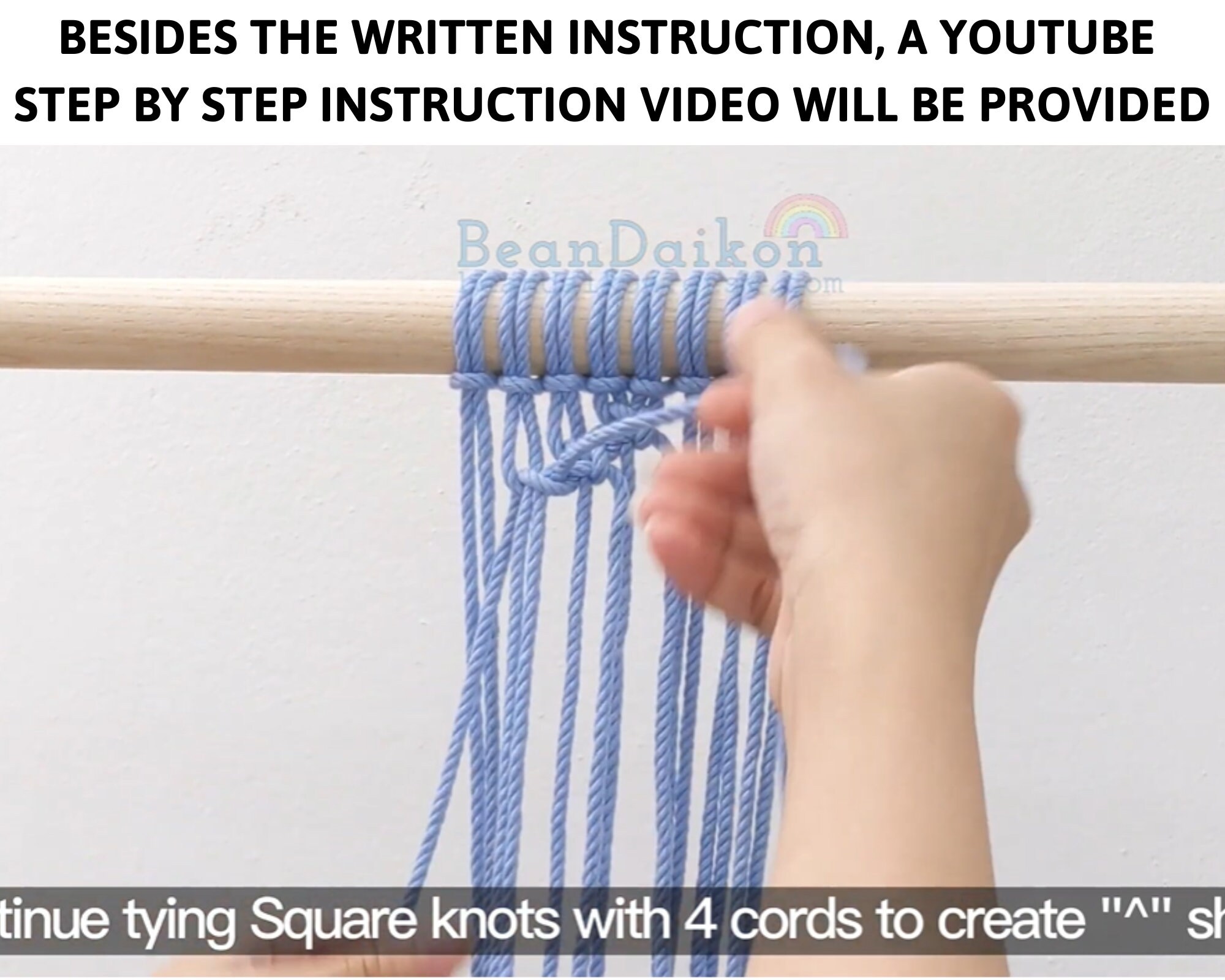 Macrame Diamond Pattern, Diy Macrame Pattern, Knot Instructions, Rope ...