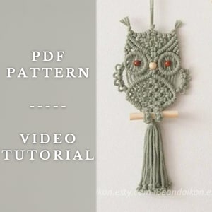 Diy Owl Pattern, Craft At Home, Owl Wall Decor, Craft Pattern, Macrame Owl, Diy Macrame Pattern, Nursery Decor,  Pdf Macrame Pattern P51