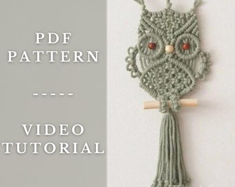 Diy Owl Pattern, Craft At Home, Owl Wall Decor, Craft Pattern, Macrame Owl, Diy Macrame Pattern, Nursery Decor,  Pdf Macrame Pattern P51