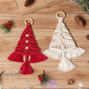 Macrame Christmas Tree DIY KIT, Christmas Craft Gifts, Holiday, Craft, Decoration, Wall Hanging, Festive, Gift Idea, Christmas Craft Kit K13 image 7