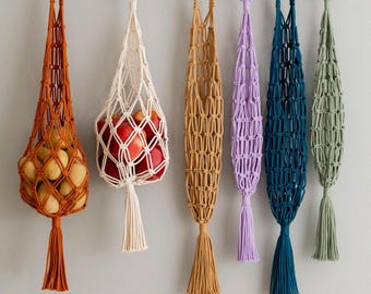 Macrame Fruit Hanger for Kitchen Storage and Decor I17