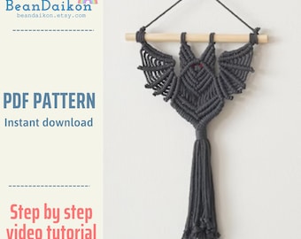 Macrame Bat Patterns Gifts for Witches Modern Halloween Macrame ...