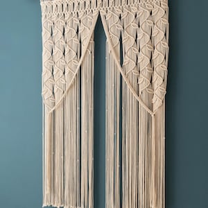 Macrame Curtain, Woodland Decor, Tapestry Curtain, Macrame Mural, Oversized Wall Art, Realtor Closing Gift, Door Valance, New Home Gift C01 image 10