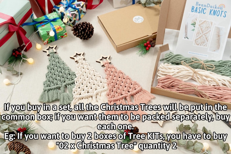 KIT Christmas Tree Macrame, DIY Craft Kit, Boho Christmas Decor, Craft Kit for Adults, Macrame Kit, DIY Christmas Gifts, Holiday Gifts K19 image 9