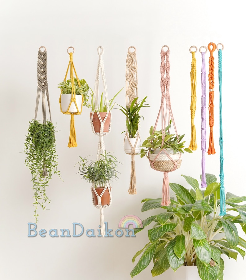 Macrame Plant Hanger, Boho Plant Holder, Ceiling Plant Hanger, Modern Macrame, Plant Hanger Indoor, Plant Hanger Macrame, Plant Mom Gift H13 image 9