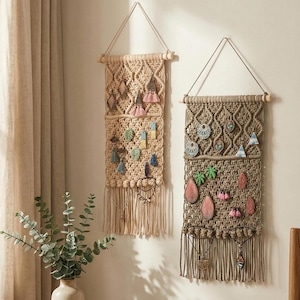 Boho Wall Organizer for Jewelry Knots and Accessories I35