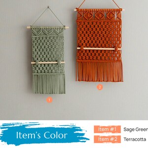 Macrame Earring Holder, Bathroom Decor, Necklace Hanger, Boho Jewelry Holder, Girls Room Decor, Gift For Daughter, Macrame Earring I82 image 5
