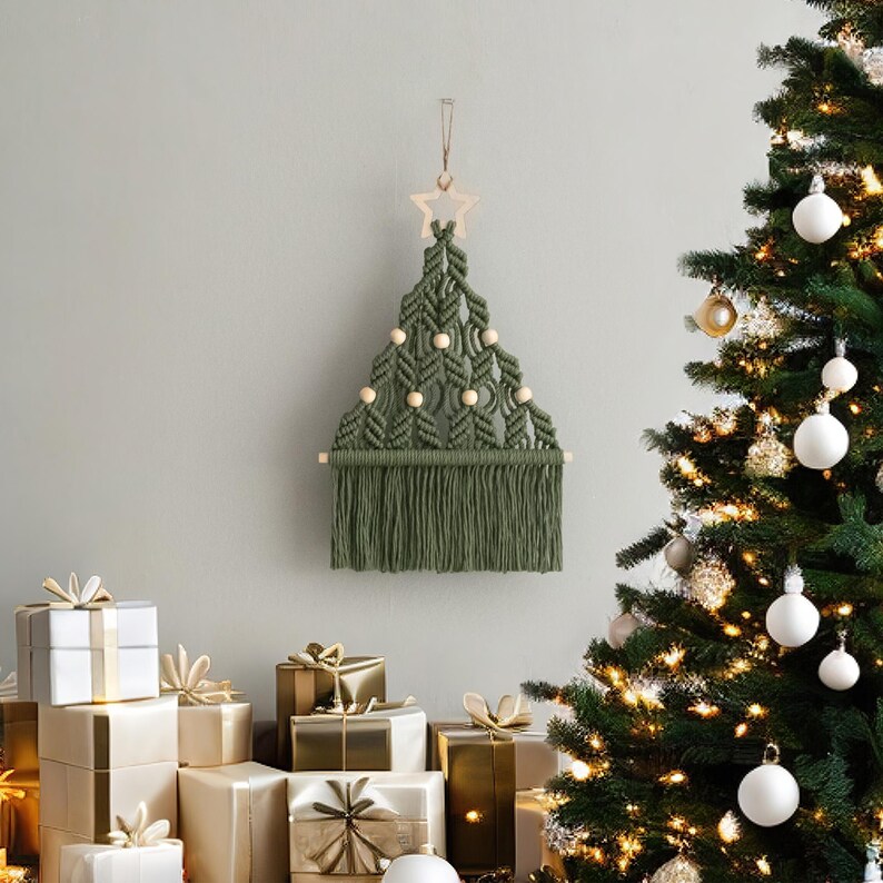 Macrame DIY Christmas Tree, Macrame Craft KIT, Christmas Gift, Holiday Craft Night, DIY Christmas Gift, Festive Activity,Bestfriend Gift K20 image 17
