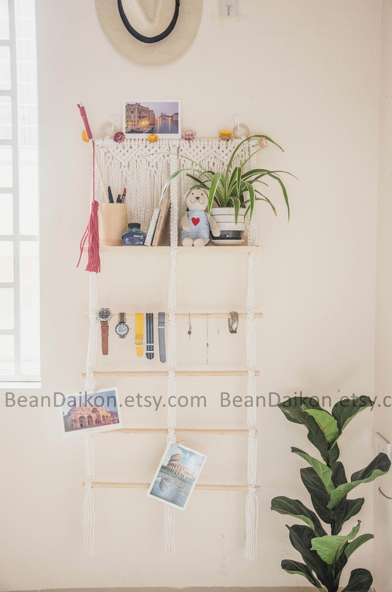 Boho Wall Hanging Shelf Boho Wall Art Home Decor Rope Shelf | Etsy