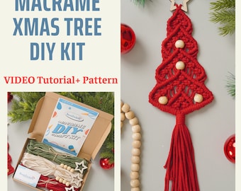 Christmas Tree Kit, DIY Christmas Kit, Christmas Tree, Craft Kit For Adults, Christmas Activity, Diy Macrame, Macrame Diy Kit K54