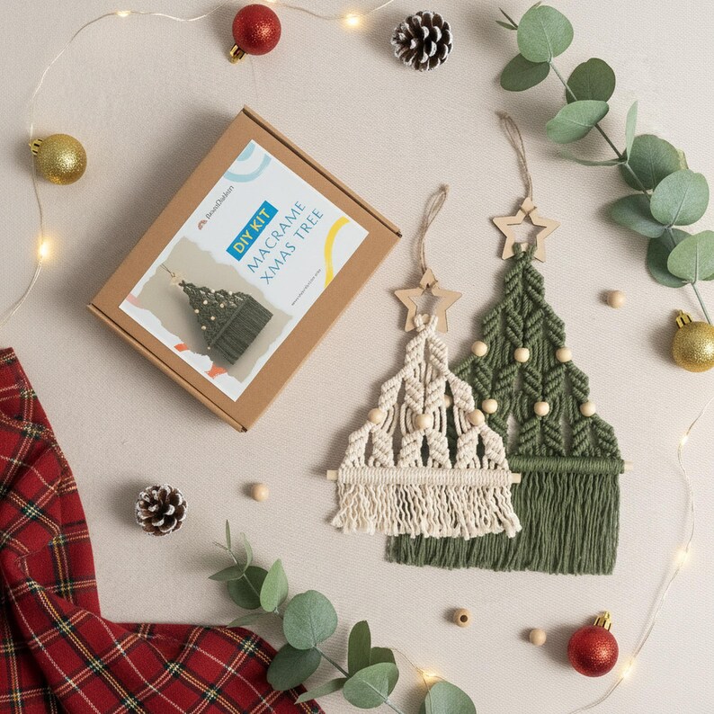 Macrame DIY Christmas Tree, Macrame Craft KIT, Christmas Gift, Holiday Craft Night, DIY Christmas Gift, Festive Activity,Bestfriend Gift K20 image 10