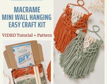 Easy Macrame Craft Kit, Macrame Beginner Kit, DIY Craft Kit For Adult, Macrame Diy Kit, Beginner Macrame Diy Kit for Women, Xmas Gifts K17