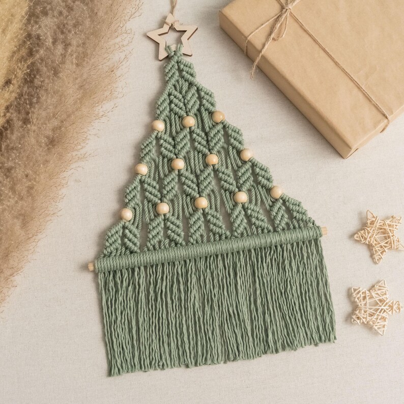 Macrame DIY Christmas Tree, Macrame Craft KIT, Christmas Gift, Holiday Craft Night, DIY Christmas Gift, Festive Activity,Bestfriend Gift K20 image 15