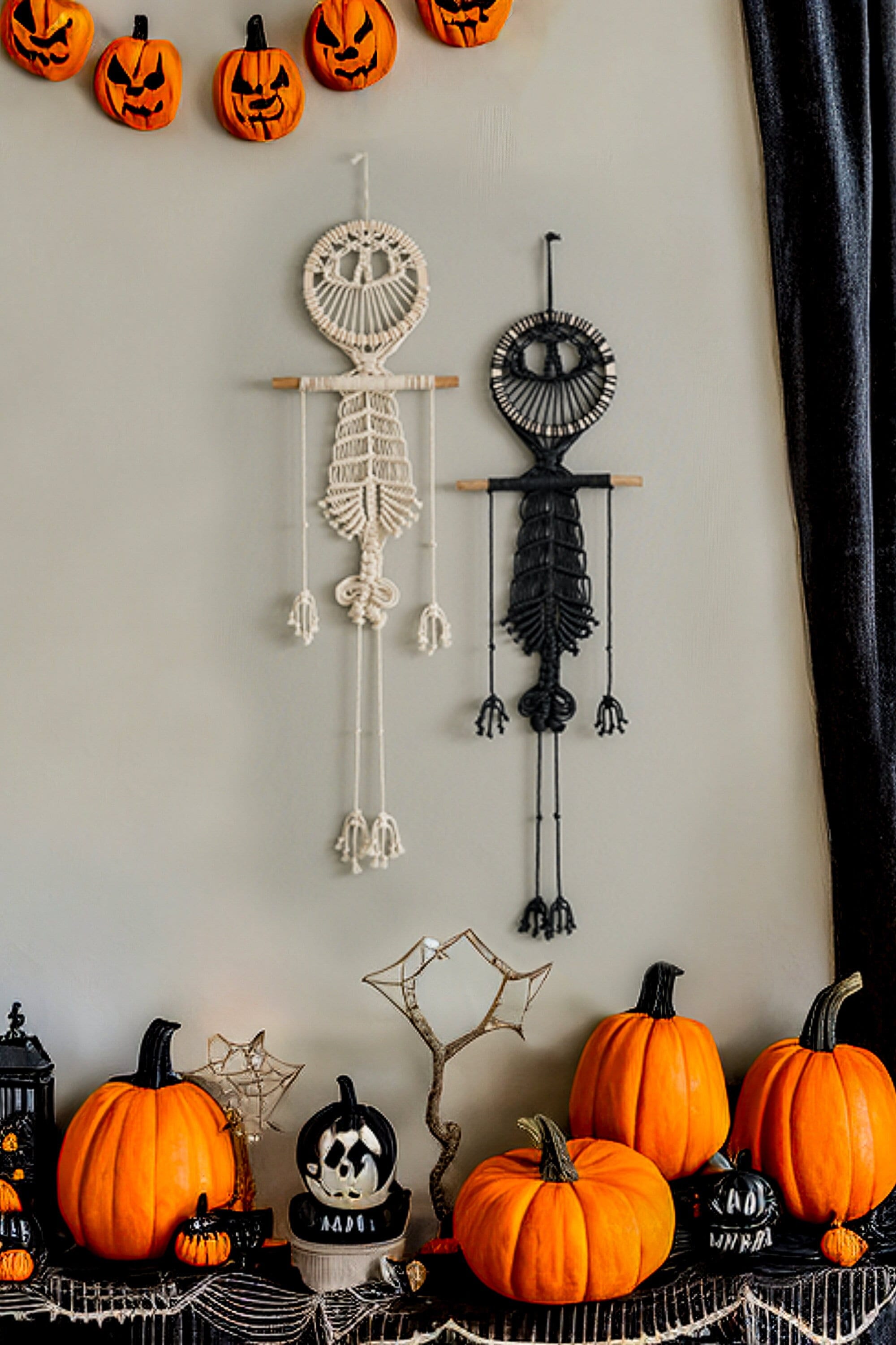 Skelett-Wandbehang, Halloween-Party-Dekor, dunkles Academia