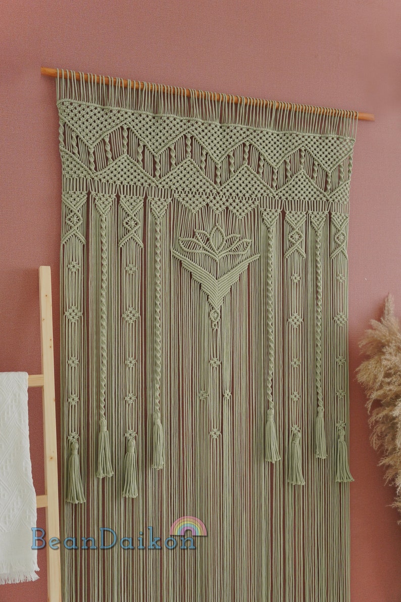 Macrame Curtain, Room Decor Aesthetic, Macrame Door Curtain, Bedroom Wall Decor, Room Divider Curtain, Fiber Wall Hanging, Home Decor C17 image 6