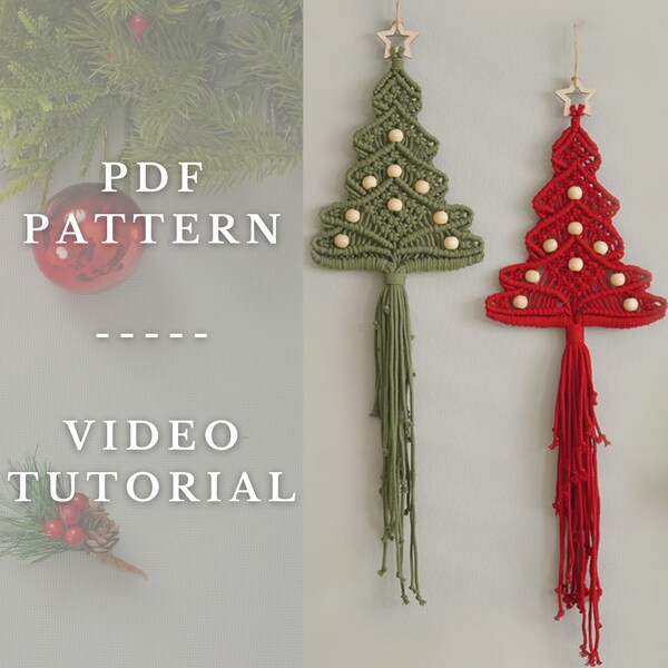 Pattern Xmas Tree, Eco-Friendly Gift, Easy Do It Yourself, Festive Diy Kit, Tree Tutorial, Pdf Download, Best Macrame Pattern, Xmas Tree P55