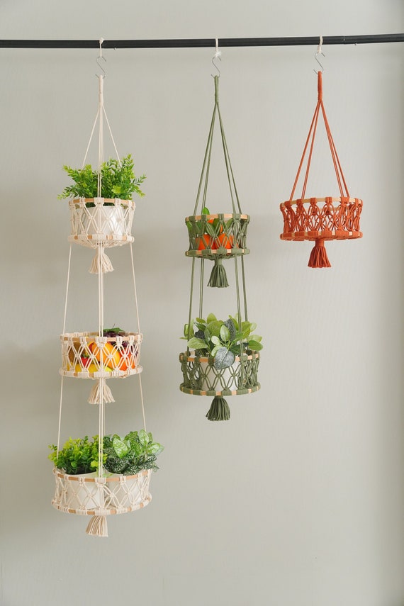 Hanging Fruit Basket, Fruit Hammock, Macrame Fruit Basket, Produce