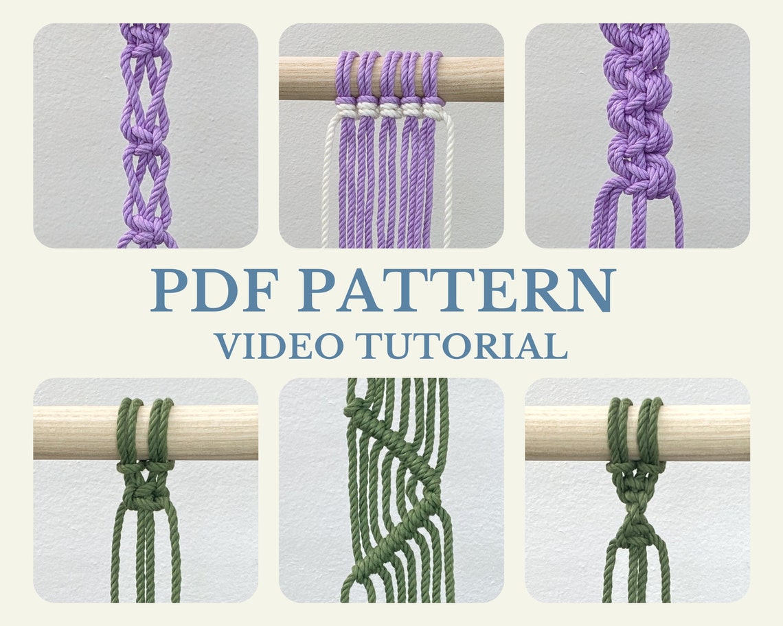 Macrame Pattern Principles Macrame Knots Guide, Patterns Tutorials, Knot Typing Tutorial, Digital ...
