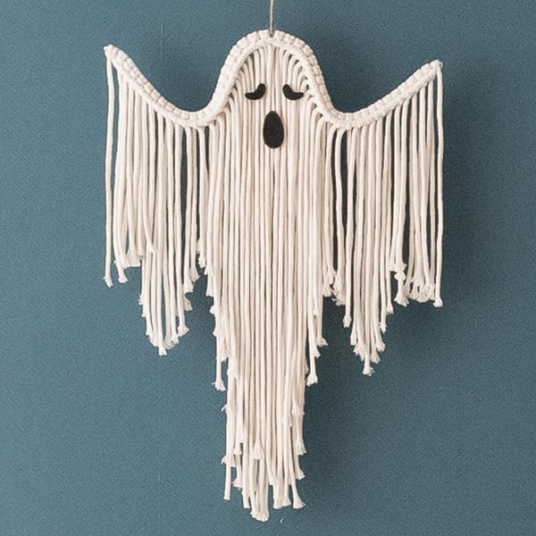 Macrame Halloween Ghost, Rope Ghost, Halloween Ghost, Ghost Decorations, Ghost Decor, Hanging Ghost, White Ghost, Halloween Decor V73