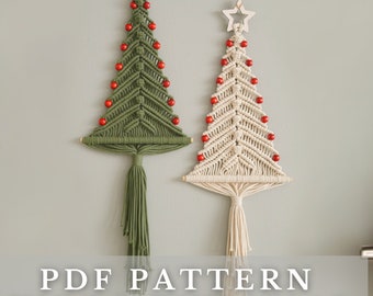 Christmas Tree Pattern, Holiday Decoration, Modern Xmas, Beginner Tutorial, Pdf Instructions, Xmas Digital Paper, Wall Hanging Pattern P62