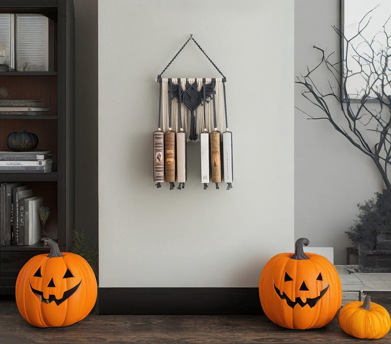 Bat Hanging Bookshelf, Bohemian Home Decor, Book Storage, Kid Bookshelf, Gift For Teachers, Witchy Room Decor, Mid Century Modern H19 image 9