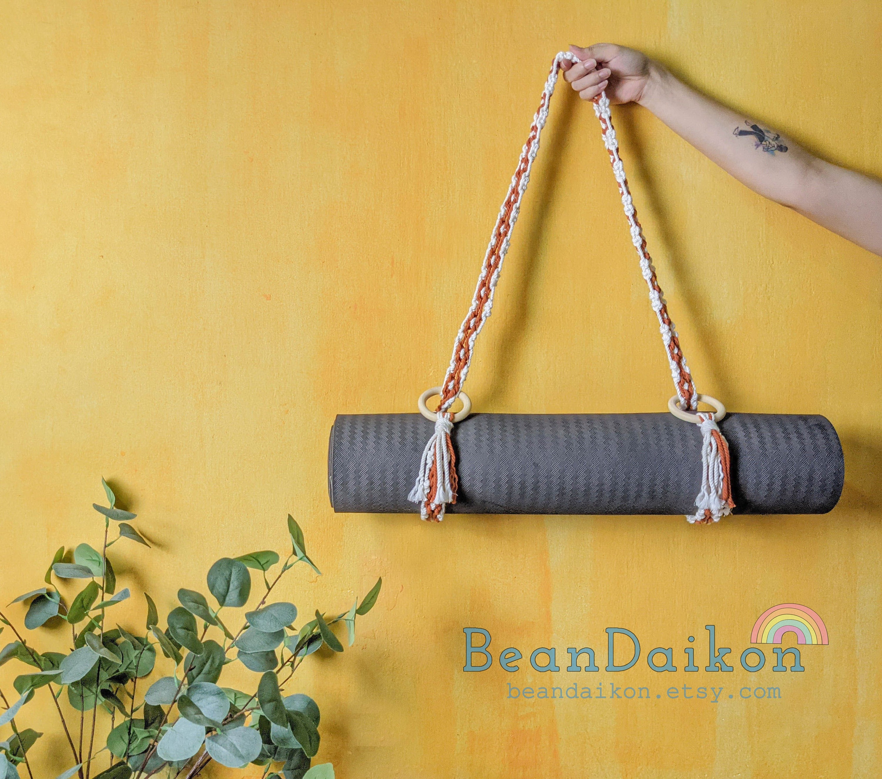 Courroie de transport pour tapis de yoga en macramé noué à la main - Yoga  Boutique
