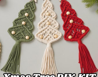 Christmas Tree Kit, Macrame Christmas, Christmas DIY Kit, Adult Craft Kit, Macrame Xmas, Holiday Gift, Diy Home Decor, Teen Craft Kit K54