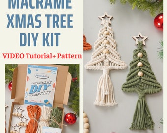 DIY Christmas Tree Kit, Christmas Tree Kit, Macrame Christmas, Macrame Starter Kit, Crafts For Adults, Handmade Xmas, Diy Wall Decor K63