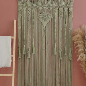 Macrame Curtain, Room Decor Aesthetic, Macrame Door Curtain, Bedroom Wall Decor, Room Divider Curtain, Fiber Wall Hanging, Home Decor C17 image 8